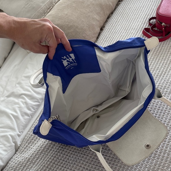 Longchamp Blue and White Shoulder Bag - Picture 4 of 4